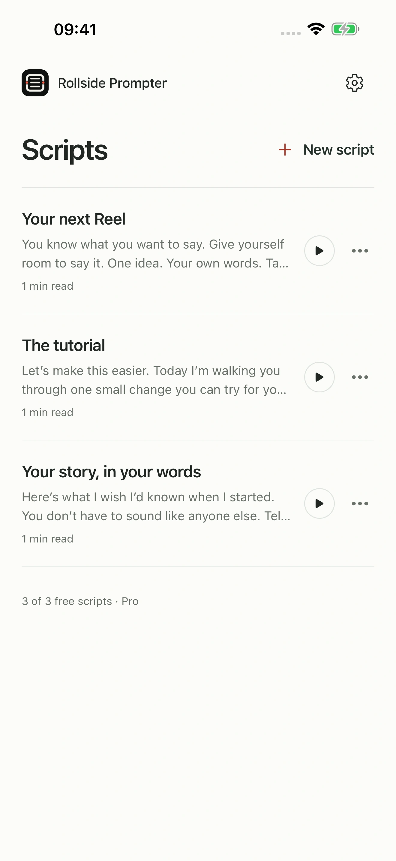 Your next Reel, The tutorial and Your story saved in the Pure script library